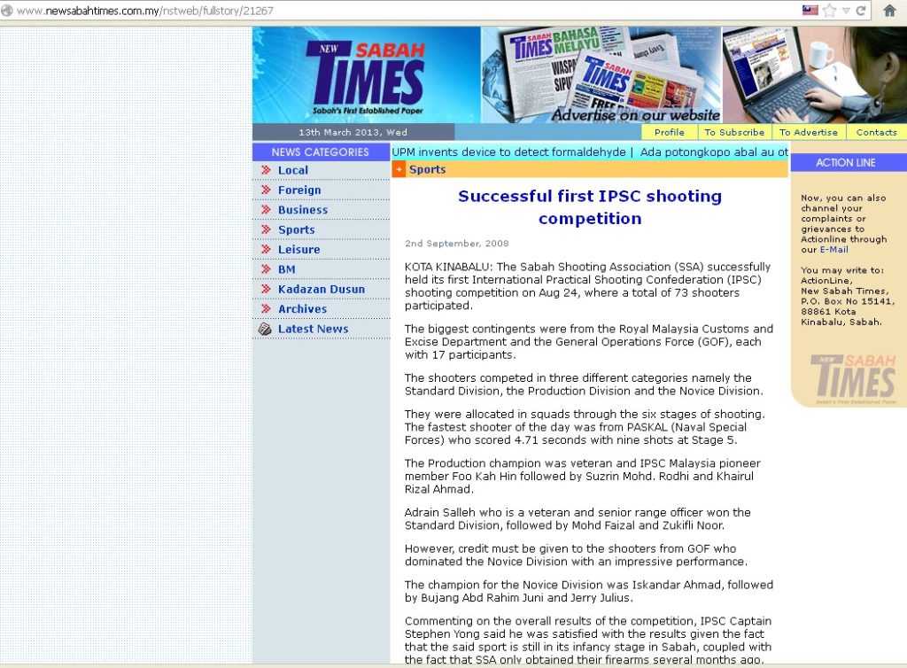 Successful first IPSC Shooting competition 2008